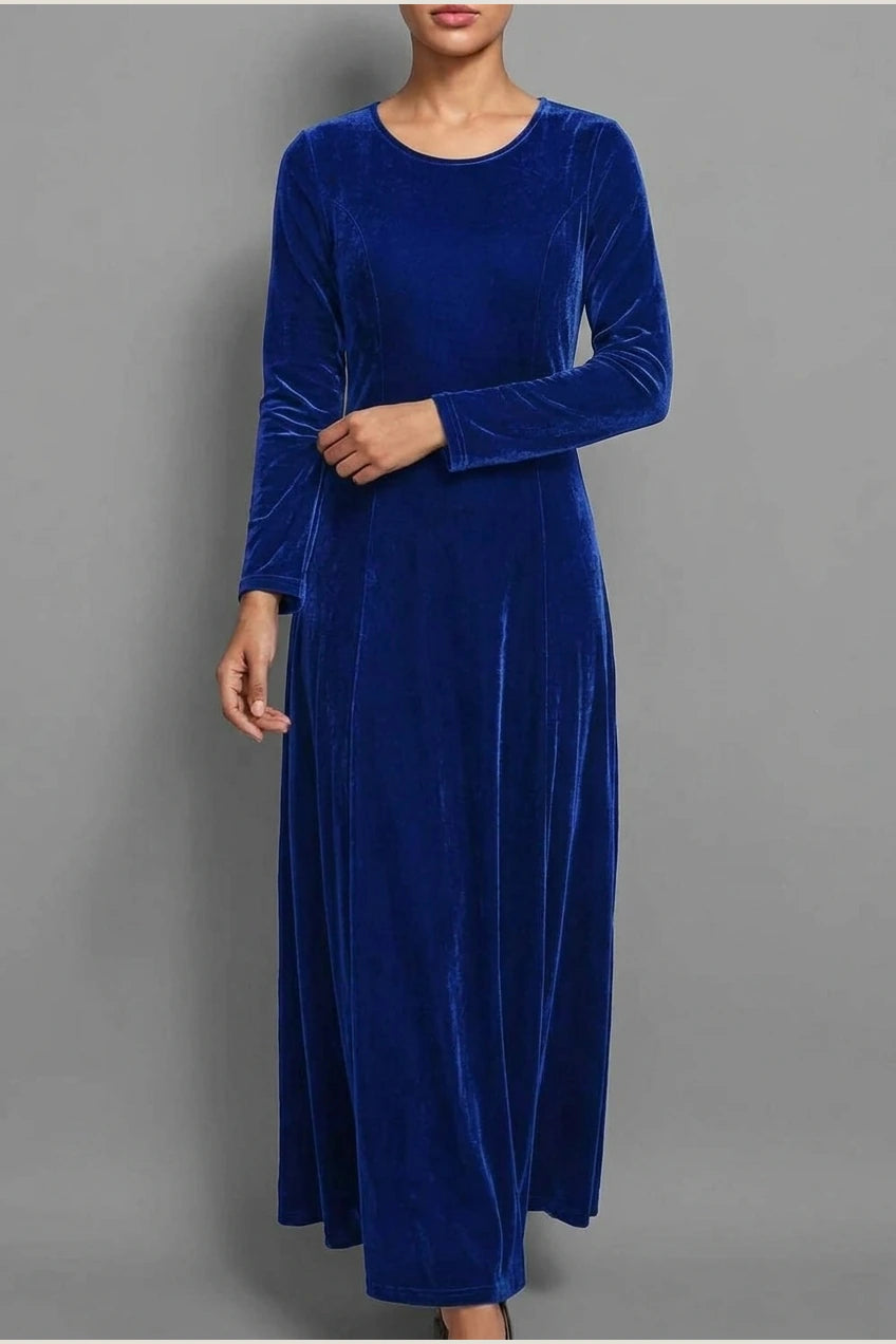 Emily | Women's Velvet Long Sleeve Formal Party Dress Maxi — variant_front