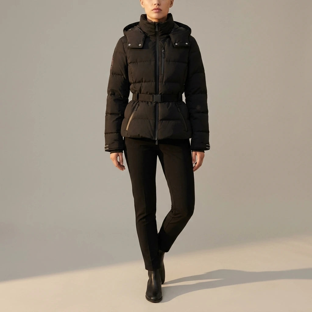 Charlotte | Women's Belted Puffer Jacket — variant_front