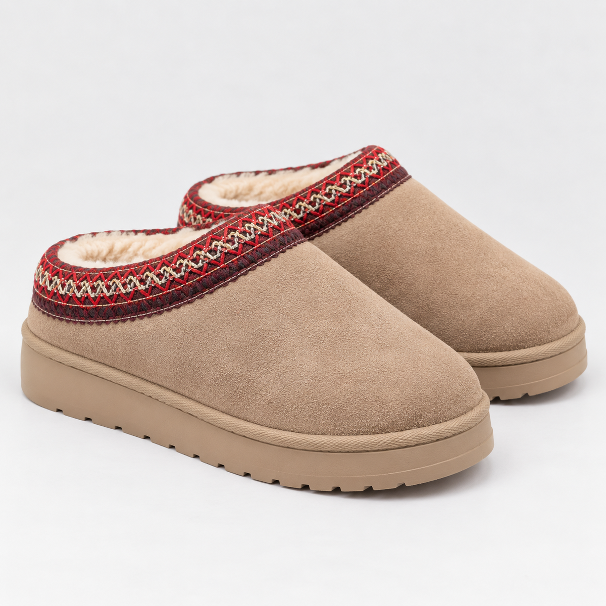 Women’s Suede Clogs | Warm Fur Lined Slip-On Winter Shoes — variant_front