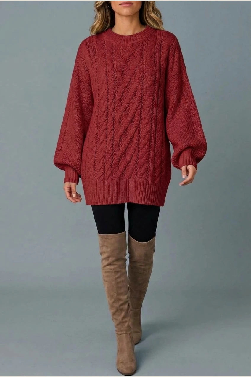 Montarello Women's Jumper Dress Cable Knit Oversized — variant_front