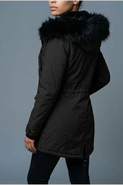 Aria | Women's Thick Faux Fur Hooded Insulated Parka Coat — variant_front