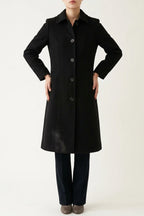 Tailored Button Front Wool Blend Coat — variant_front