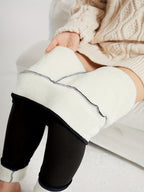 Fleece Lined High Waist Leggings with Sherpa Inner, Slim Fit — variant_front