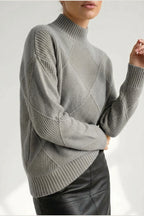 Sweater Women - Cashmere Knit Soft Sweater with Turtleneck — variant_front