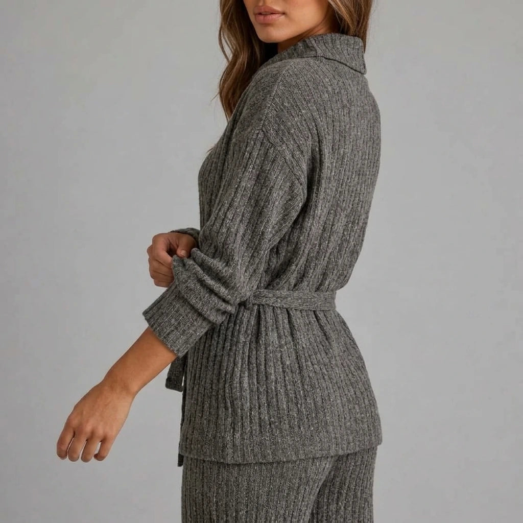 Women’s Knitted Two-Piece Set – Roll Neck Jumper & Wide Leg Trousers Outfit — variant_front