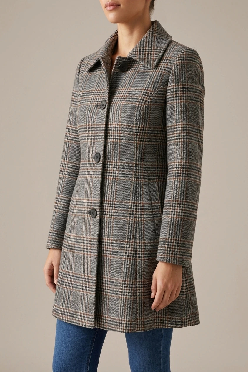 Timeless A-Line Wool Coat with Satin Lining — variant_front