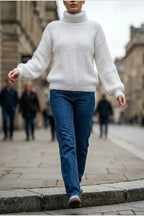 Scarlett | Women's Fluffy Turtleneck Loose Knit Sweater Jumper — variant_front
