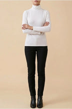 Women's Turtleneck Sweater Roll Neck Long Sleeve Straight Cuffs Plain Casual Layering — variant_front