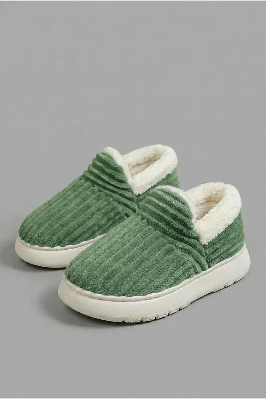 Casual Slippers, Fashionable And Excellent Warm Fleece-Lined, Ribbed Texture, Comfortable And Warm, Ideal for Indoor/Outdoor Use, Unisex Home Slippers, All-Season, Multi-Color, Women Shoes — variant_front