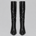 Women’s Pointed Toe Knee-High Boots with Chunky Block Heel — variant_front