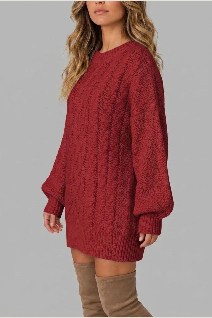 Montarello Women's Jumper Dress Cable Knit Oversized — variant_front