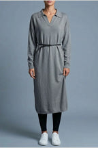 Dress Women - Knitted Jumper Dress with Polo Neck — variant_front