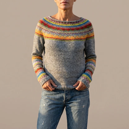 Ivy | Women's Merino Wool Sweater Fair Isle Knit Pullover Jumper — variant_front