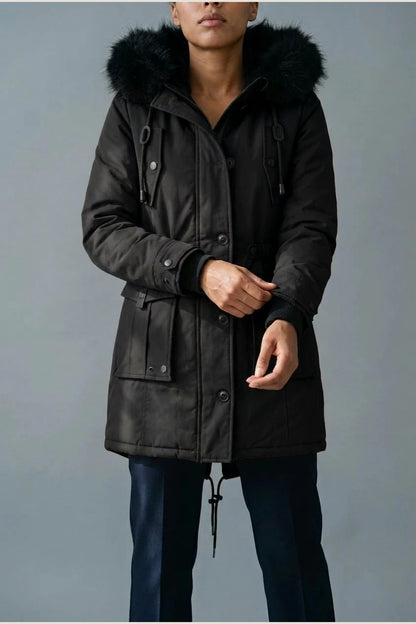 Aria | Women's Thick Faux Fur Hooded Insulated Parka Coat — variant_front