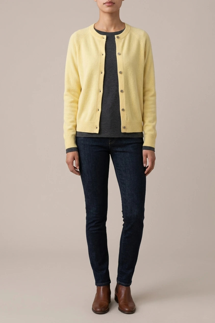 Evelyn | Women's Merino Wool Long Sleeve Knit Jumper Cardigan — variant_front