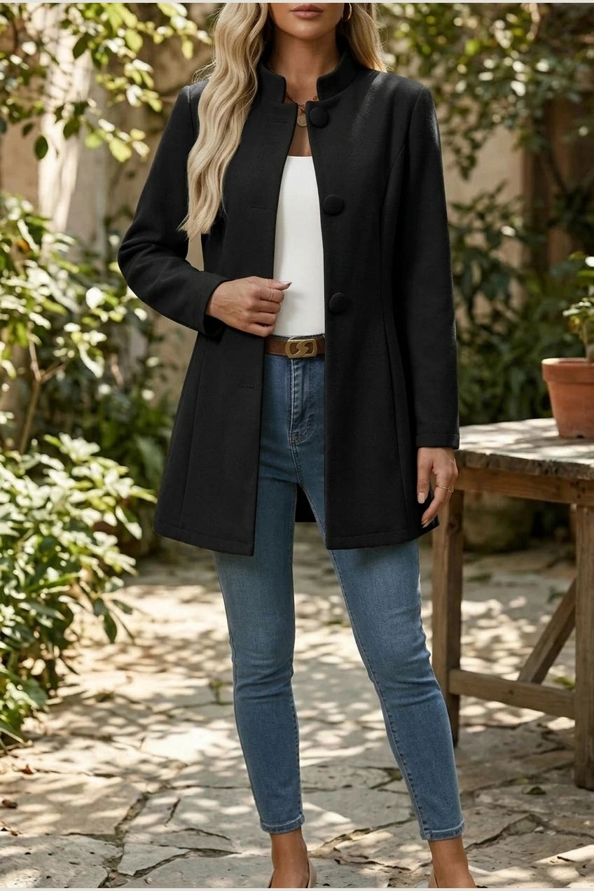 Hallie | Women's Button-Down A-Line Coat — variant_front