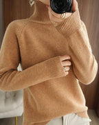 Soft Turtleneck Sweater with Ribbed Cuffs and Hem — variant_front