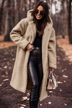 Oversized Hooded Teddy Coat with Large Front Pockets — variant_front