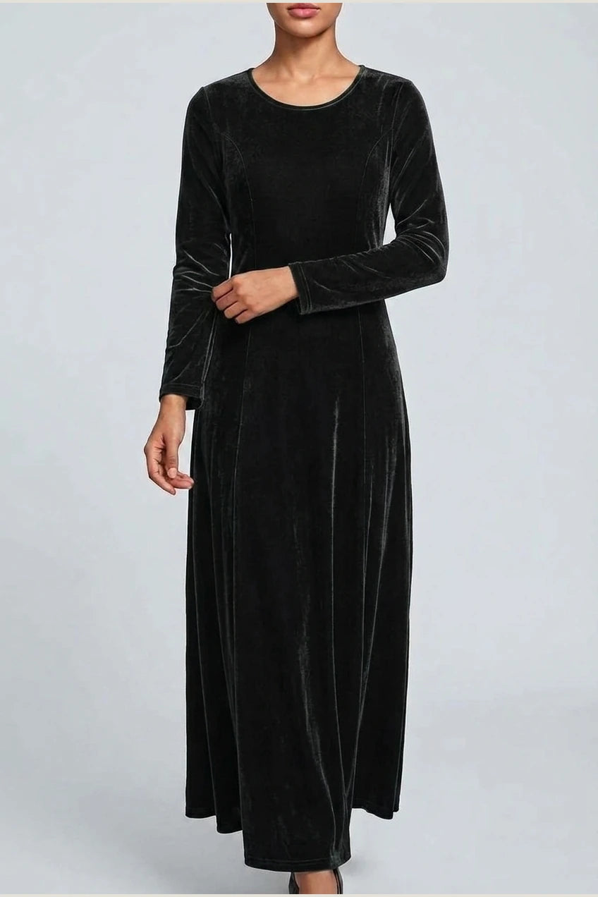 Emily | Women's Velvet Long Sleeve Formal Party Dress Maxi — variant_front
