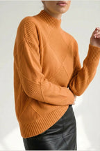 Sweater Women - Cashmere Knit Soft Sweater with Turtleneck — variant_front