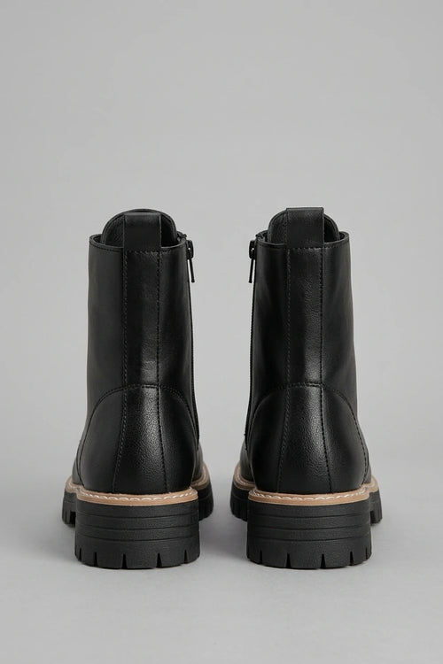 Women's Black Platform Combat Boots – Cendrane — variant_front