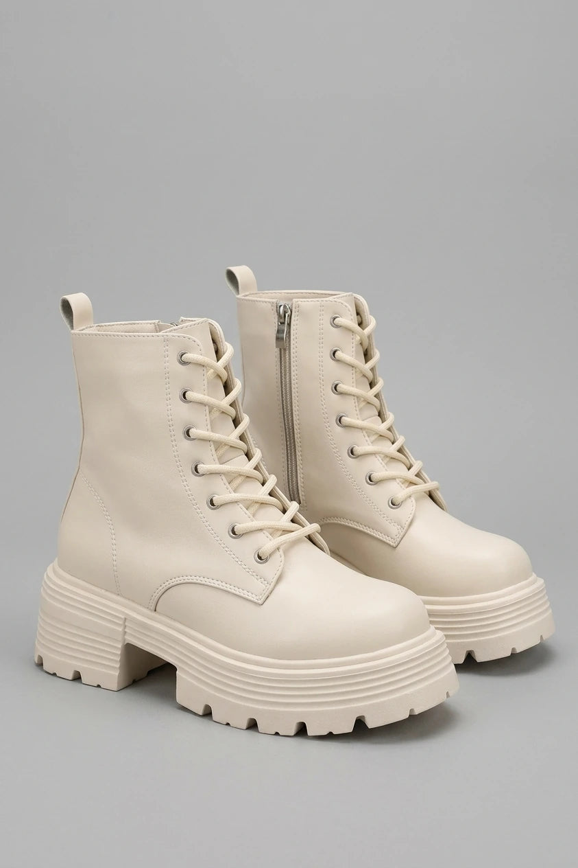 Women's Chunky Platform Heeled Booties – Brossane — variant_front