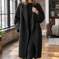Oversized Long Wool Coat with Double Button — variant_front