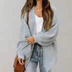 Oversized Open Front Chunky Knit Cardigan — variant_front