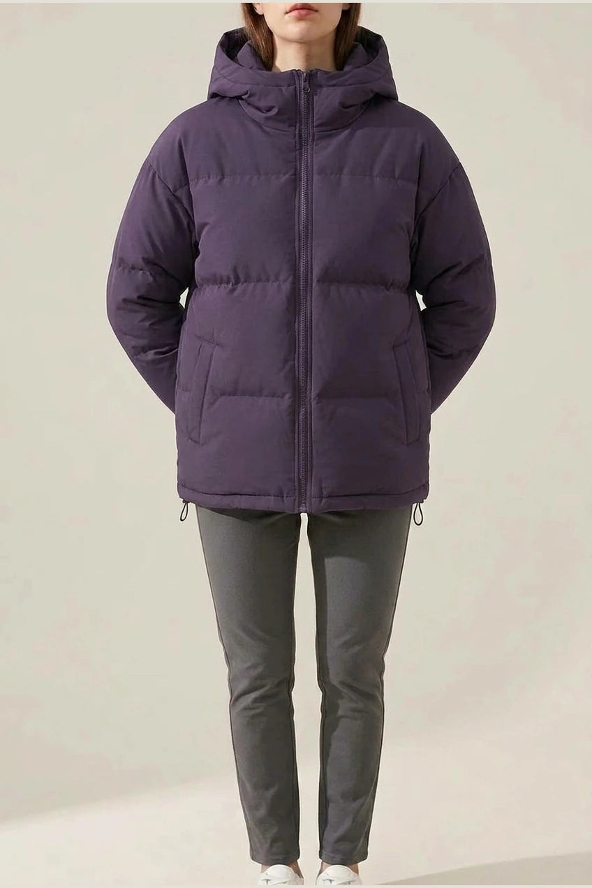 Grace | Women's Hooded Puffer Winter Jacket Zip-Up Padded Coat — variant_front