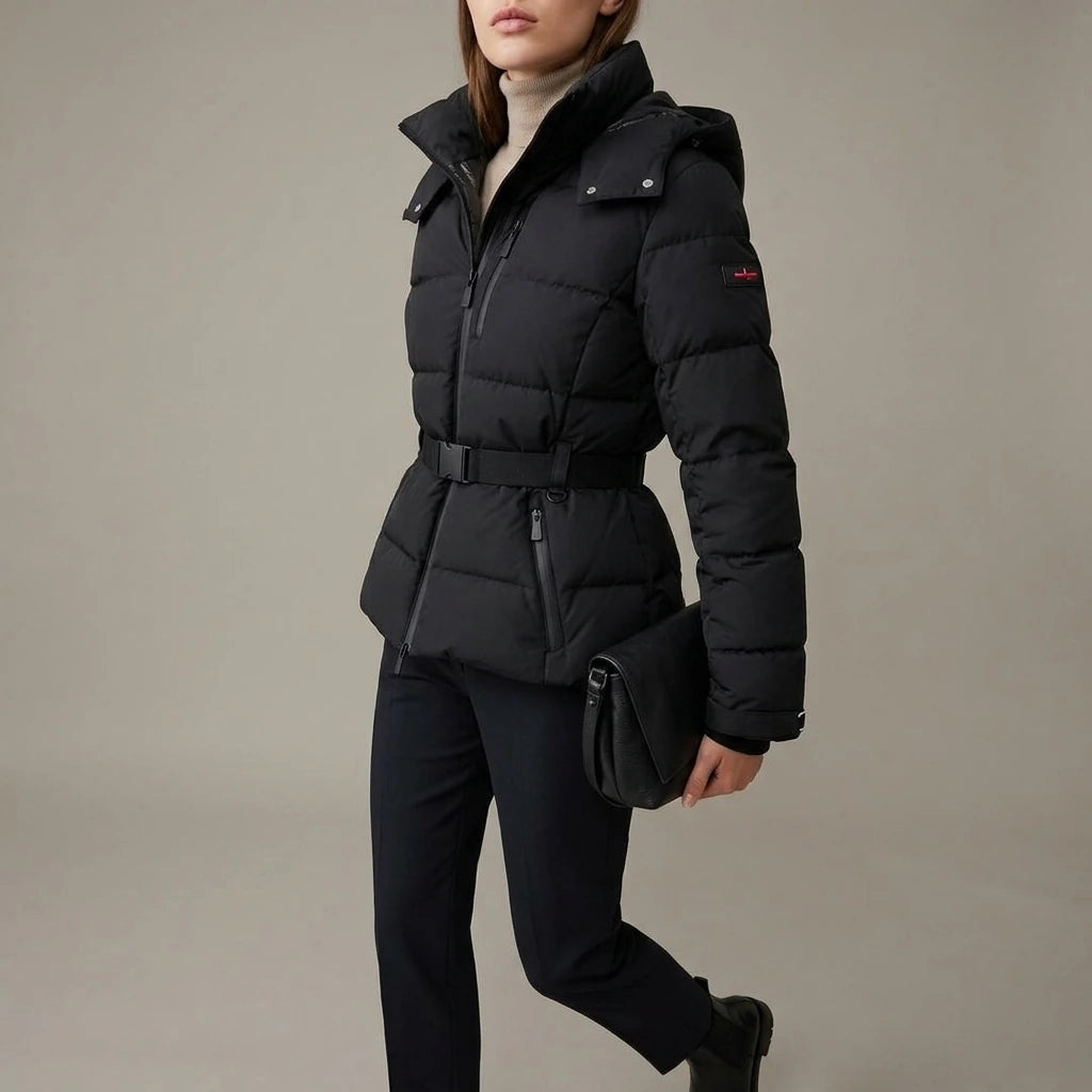 Charlotte | Women's Belted Puffer Jacket — variant_front