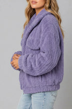 Montarello Women's Teddy Jacket Borg Collared Zip Up — variant_front
