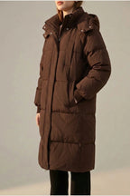 Gina™ - Classic Hooded Long Puffer Coat — variant_front