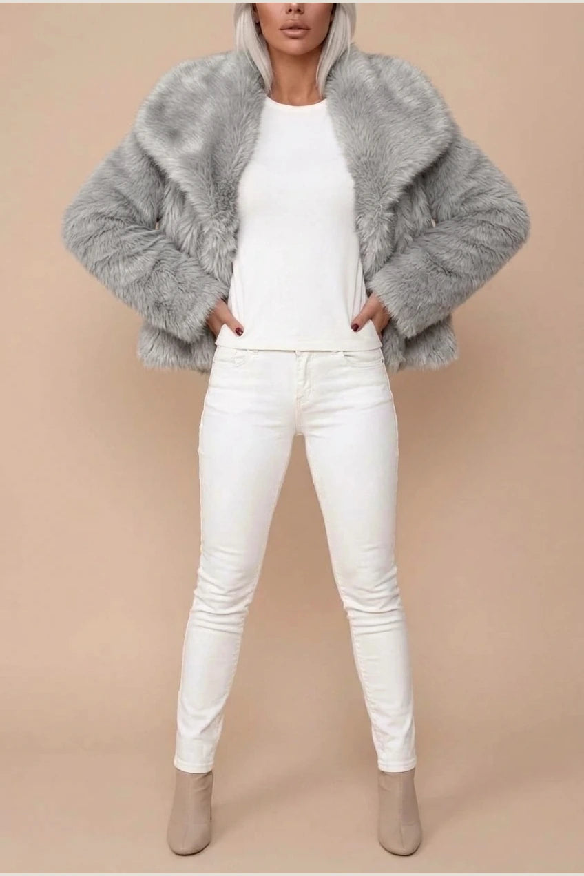 Faux Fur Cropped Coat for Women — variant_front