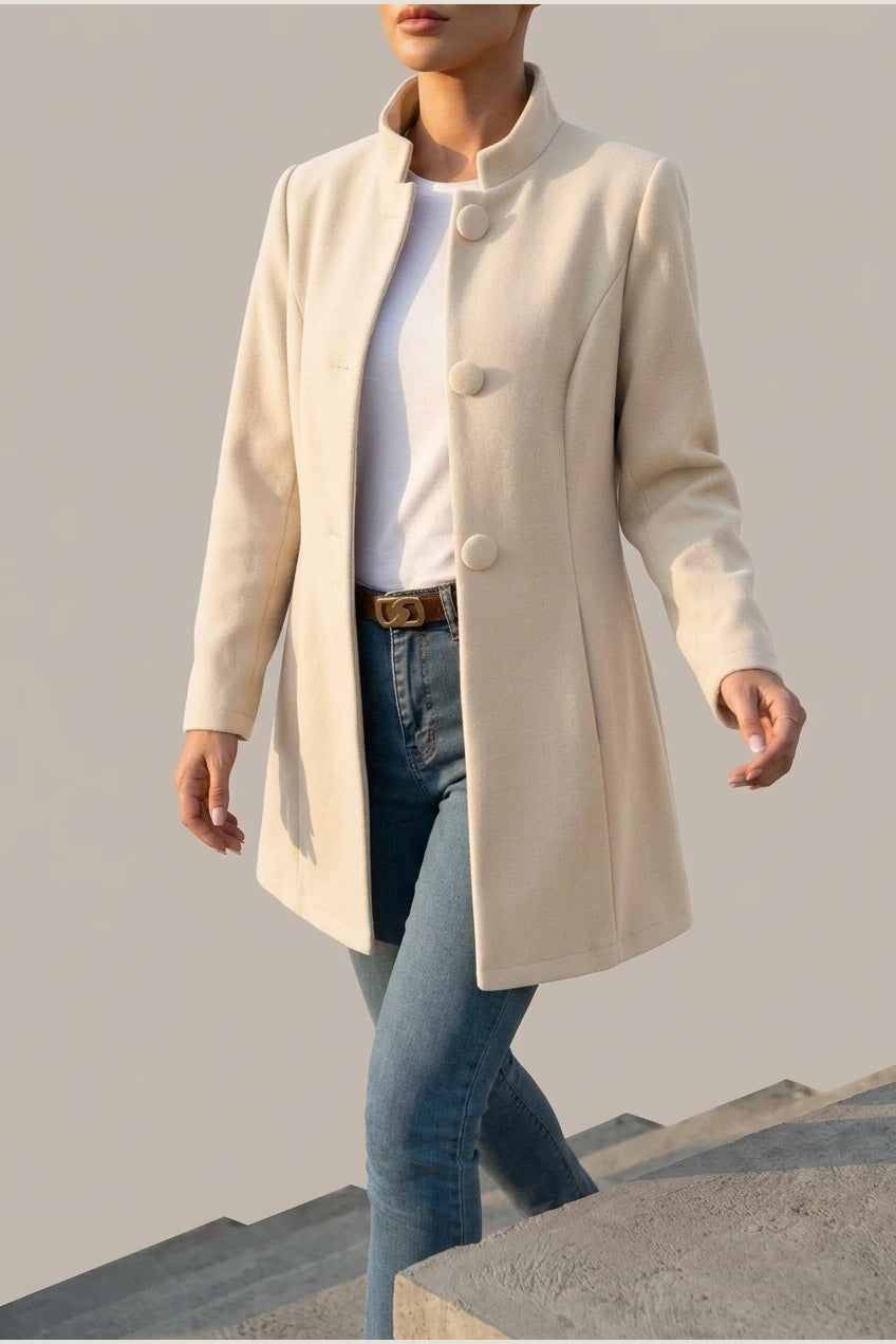 Hallie | Women's Button-Down A-Line Coat — variant_front