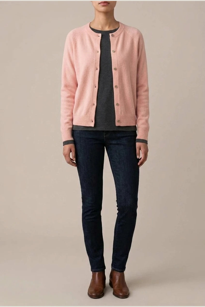 Evelyn | Women's Merino Wool Long Sleeve Knit Jumper Cardigan — variant_front