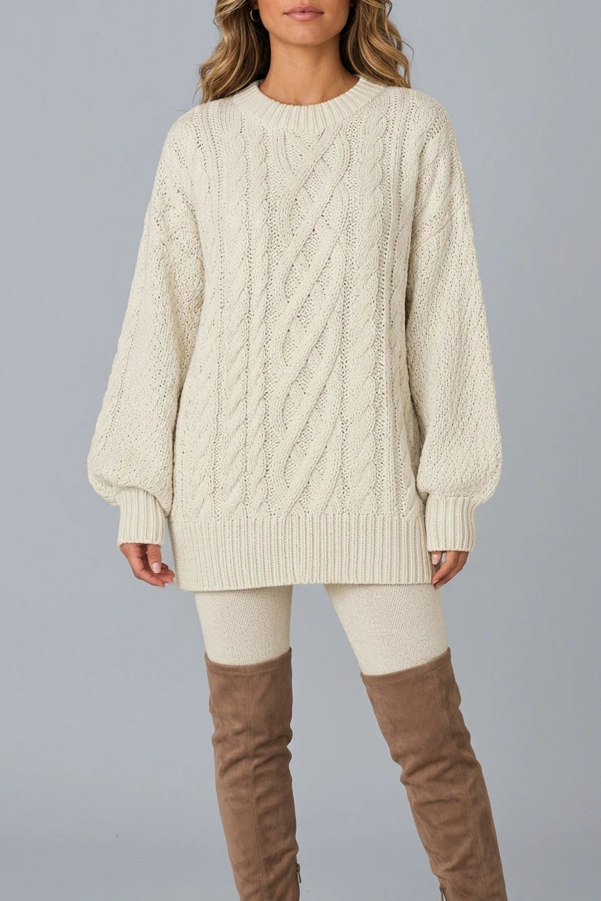 Montarello Women's Jumper Dress Cable Knit Oversized — variant_front