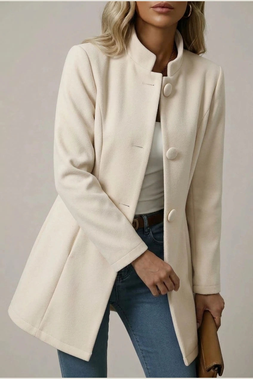 Hallie | Women's Button-Down A-Line Coat — variant_front