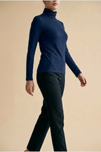 Women's Turtleneck Sweater Roll Neck Long Sleeve Straight Cuffs Plain Casual Layering — variant_front