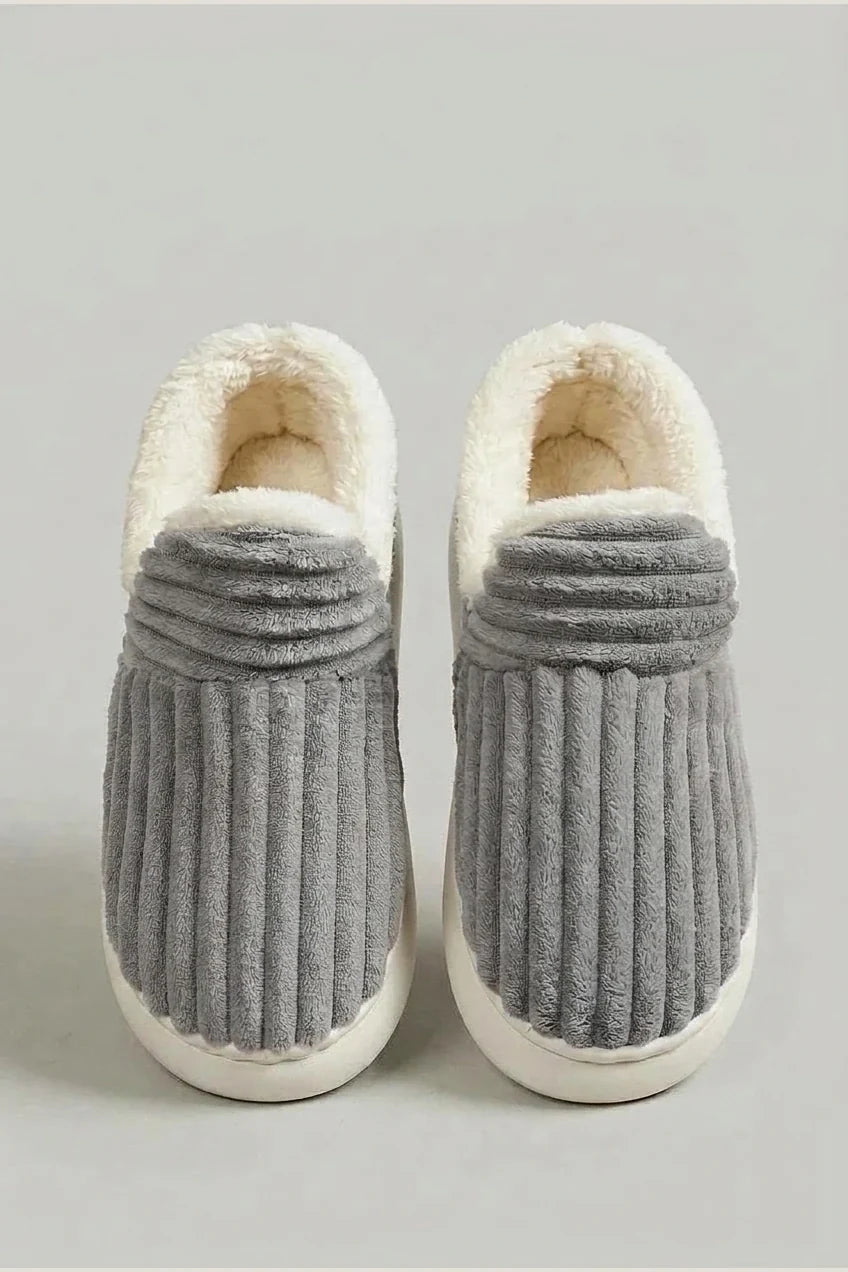 Casual Slippers, Fashionable And Excellent Warm Fleece-Lined, Ribbed Texture, Comfortable And Warm, Ideal for Indoor/Outdoor Use, Unisex Home Slippers, All-Season, Multi-Color, Women Shoes — variant_front