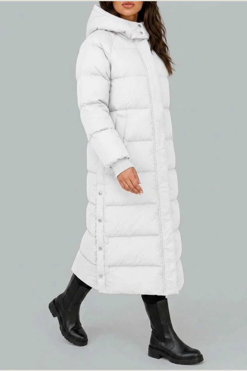 Women’s Long Puffer Coat – Hooded Padded Winter Jacket — variant_front