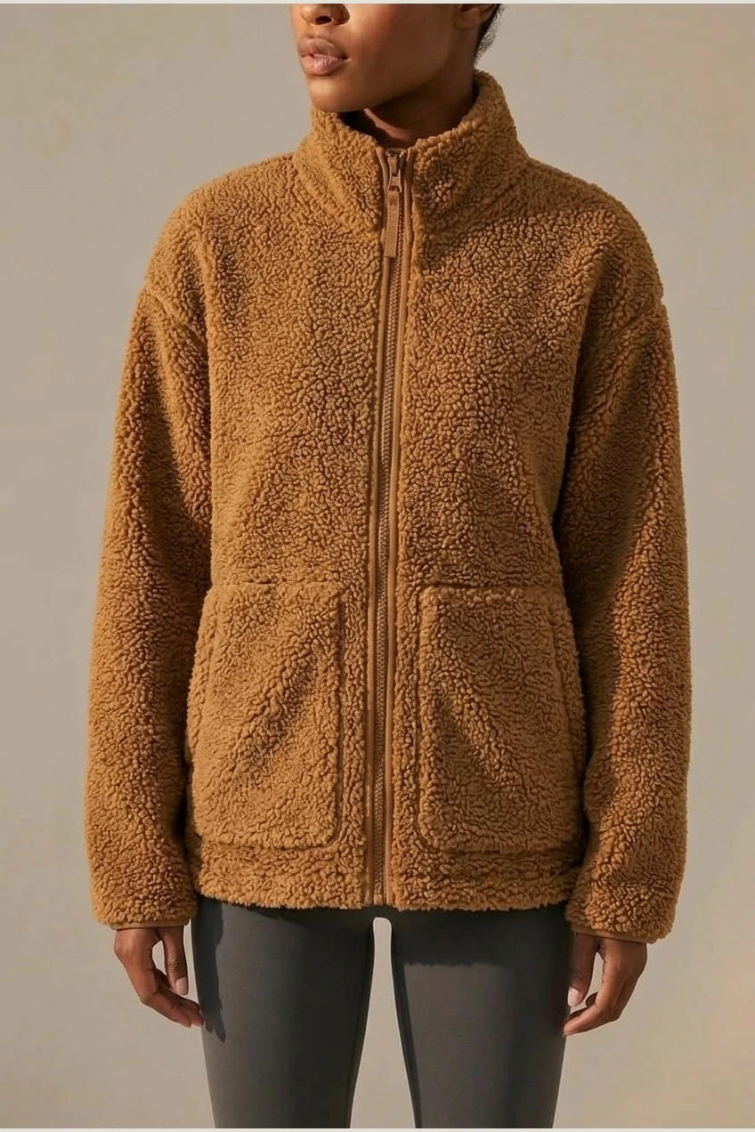 Paige | Women's Relaxed Fit Teddy Zip-Up Jacket — variant_front