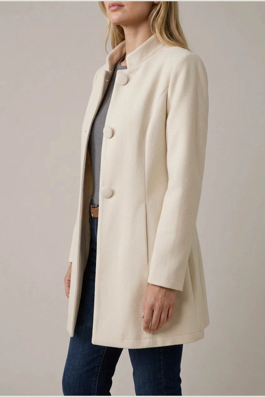 Hallie | Women's Button-Down A-Line Coat — variant_front
