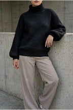 Scarlett | Women's Fluffy Turtleneck Loose Knit Sweater Jumper — variant_front