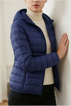 Amelia | Women's Lightweight Hooded Quilted Jacket Packable Down Puffer — variant_front