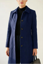 Tailored Button Front Wool Blend Coat — variant_front