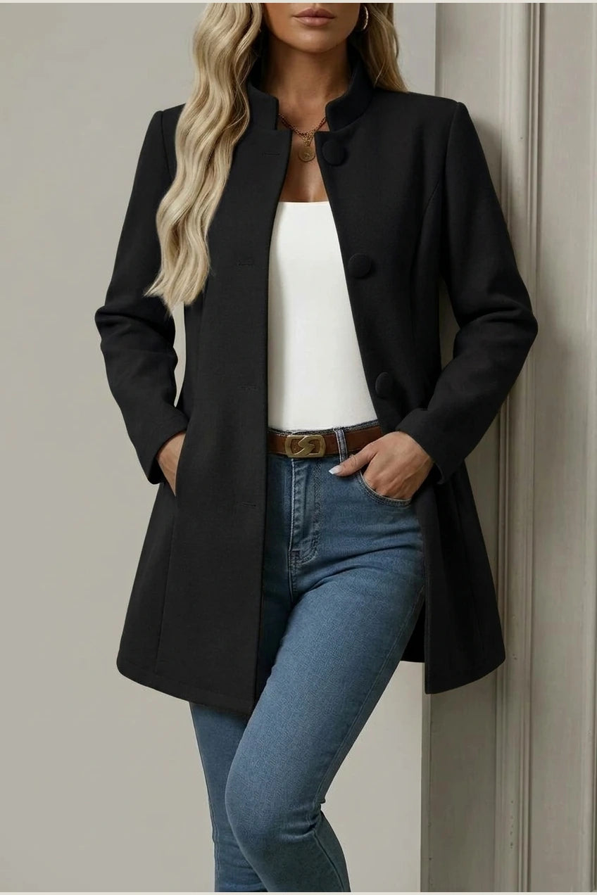 Hallie | Women's Button-Down A-Line Coat — variant_front