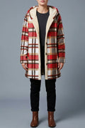 Casual Plaid Thickened and Jacket Hooded