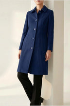 Tailored Button Front Wool Blend Coat — variant_front