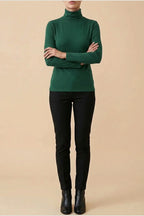 Women's Turtleneck Sweater Roll Neck Long Sleeve Straight Cuffs Plain Casual Layering — variant_front
