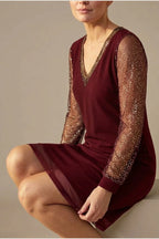 Étoilenne – Sheer sparkle sleeves – Mini dress — variant_front